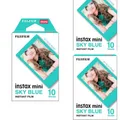 Produktbild: 3 x Fujifilm Instax Mini Skyblue Sofortbildfilme für 30 Bilder! MDH 02/2027
