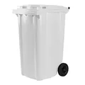 Produktbild: Bauer HARDWEX Mülltonne mit 2 Rädern und Deckel, Müllgroßbehälter, Abfalltonne, Mülleimer, Volumen: 240 Liter, Farbe: Weiß, Größe: 1092 x 578 x 734 mm