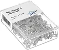 Produktbild: Wedo 54249 Pinnadeln Diabolo-Form, Länge 2,3 cm, Kopfdurchmesser 9 mm, Nadellänge 1,1 cm, 100 Stück in Klarsichtdose, glasklar