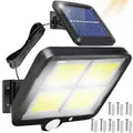 Produktbild: Solarlampen für Außen mit Bewegungsmelder 128 LED Garten Solarleuchten Superhelle Wandleuchte Aussenleuchte Sensor Gartenleuchten Lampe Outdoor R...