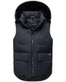 Produktbild: Navahoo Damen ärmellose Outdoorweste warme Winterjacke mit Kapuze und abnehmbarem Kunstfell Zimthäschen XIV Navy Gr. S