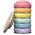 Produktbild: Stapelstein 6er Set mit Board Rainbow Pastell (light red/light orange/light yellow/mint/light blue/ light violet) inkl. Board Super Coneffti