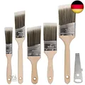 Produktbild: NANAPLUMS Malerpinsel 5er Set, Hochwertiger Lackierpinsel mit Farbdosen Öffner 