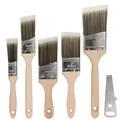 Produktbild: Malerpinsel 5er Set, Hochwertiger Lackierpinsel mit Farbdosen Öffner für präz...
