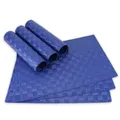 Produktbild: Moderne Tischsets in Blau im 6er Set - Abwaschbare Platzsets als rechteckige Tischuntersetzer - Geflochtenes Platzdeckchen als Tischunterlage für Esstisch Wohnzimmer Tisch-Deko
