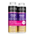 Produktbild: John Frieda Wunder Reparatur Shampoo/Conditioner Vorteils-Set - Inhalt: 1x Shampoo 500ml & 1x Conditioner 500 ml - Nachfüllbar - Frizz Ease Serie - Für widerspenstiges, strapaziertes Haar
