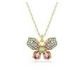 Produktbild: Swarovski Idyllia Anhänger, Mehrfarbige, Vergoldete Damenhalskette mit Schmetterling-Anhänger aus Strahlenden Kristallen, Länge: 42-49 cm
