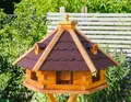 Produktbild: Vogelhaus von klein bis Riesig XXL Futterhaus Futterhäuschen Vogelvilla V18, Vogelfutterhaus aus Holz mit Solarbeleuchtung beleuchtet (Rot, XXL), Vogelfutterhaus mit Futtersilo, Silo