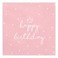 Produktbild: 20 Stück Papierservietten in Rosa mit Aufschrift Happy Birthday 3-lagig Party