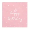 Produktbild: 20 Servietten Krone Happy Birthday rosa 33 x 33 cm - Geburtstag Deko