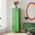 Produktbild: Einzelspind ’Kurikka’ mit 2 Ablagen abschließbar Metall 137 x 38 x 38 cm Apfelgrün - dunkelgrün