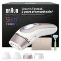Produktbild: Braun Smart IPL 7 Skin i·expert – IPL Geräte Haarentfernung, Dauerhafte und Schmerzfreie Haarentfernung für Zuhause – inkl. Gratis App, Etui, Venus Rasierer, 4 smarte Aufsätze – PL7387, Weiß/Rosegold