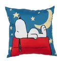 Produktbild: United Labels The Peanuts Snoopy Kissen, Kopfkissen 40x40 cm, Blau, Sofakissen Mond & Sterne, Dekokissen für Fans