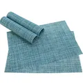 Produktbild: matches21 Tischset Platzset ELEGANCE edle Platzmatten 4er Set blau gewebt aus Kunststoff 45x30 cm/abwaschbar/erhältlich in vielen aufregenden Farben Platzdeckchen vom Tischwäsche Spezialist