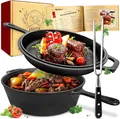 Produktbild: KRUSTENZAUBER 26cm Gusseisen Bräter, Fleischgabel, Backofengeeigneter Schmortopf