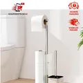 Produktbild: Toilettenpapierhalter Stehend mit WC Bürste - Edelstahl Silber