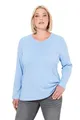 Produktbild: Ulla Popken Damen große Größen Übergrößen Plus Size bis 64, Oberteil, Langarmshirt, Basic, Langarm, Rundhalsausschnitt, lichtblau 62+ 646801719-62+