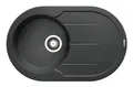 Produktbild: Pyramis Alazia Round Einbauspüle mit Abtropffläche reversibel Pyragranite 780 x 490 mm Iron Grey - 070072912
