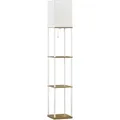 Produktbild: Stehlampe, Stehleuchte Mit 3 Fächern, E27 Sockel, 40 W Standlampe Mit Stoff-lampenschirm Für Wohnzimmer, Schlafzimmer, Weiß, Exkl. Glühbirne - Homcom
