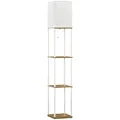 Produktbild: HOMCOM Stehlampe Wohnzimmer mit Regal, Stehleuchte Standleuchte mit E27 Fassung für Wohnzimmer Schlafzimmer, exkl. Glühbirne