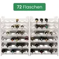 Produktbild: ARTECSIS Weinregal stapelbar Kunststoff für 72 Flaschen, Flaschenregal, Weiß - Weiß
