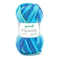 Produktbild: Gründl Wolle Filzwolle color zum Stricken und Filzen - Wolle zum Stricken aus 100% Schurwolle - 1 x 50 g - aqua multicolor