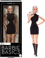 Produktbild: Barbie Basics-Modell 2, Sammlerpuppe mit blonden Haaren, schwarzem Minikleid und Gladiatorstiefeln, Mode in universeller Passform, beweglichem Körper und austauschbarem Kopf, JBH71