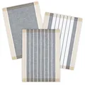 Produktbild: KRACHT 3er Pack Geschirrtücher Serie Landhaus Streifen Halbleinen grau 50x70cm