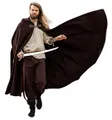 Produktbild: Leonardo Carbone® Unisex Mittelalter Wollumhang mit Wolfsschließe Tjark - Mittelalter Kleidung Damen & Herren, Cape Männer, Hobbit Kostüm, LARP, Wikinger, Cosplay Herren, Halloween, Karneval Braun