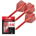 Produktbild: Target Darts K Flex Integrated Dart Flights and Shafts, Nr.6 Rot (Medium) | 3er Pack K-Flex - No6, Kflex All In One Moulded Dart Flight & Stem | Professionelles Dart Zubehör