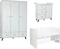 Produktbild: arthur berndt Babyzimmer-Komplettset Babyzimmer Set »Lavea« 3-teilig, (Set, Babymöbel-Set »Lavea«: Kleiderschrank, Kinderbett und Wickelkommode)