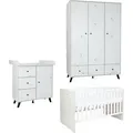 Produktbild: arthur berndt Babymöbel-Set Lavea 3.teilig Kleiderschrank Wickelkommode Bett - Weiß