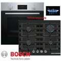 Produktbild: BOSCH Gasherd-Set Bosch Autark Elektro Backofen mit Teleskop + GAS Glas Kochfeld Neu, mit 1-fach-Teleskopauszug