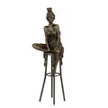 Produktbild: Moritz Bronze Figur Frau auf einem Barhocker Höhe 25,5 cm 1 kg Skulptur Antik