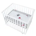 Produktbild: Roba Kids Laufgitter inkl. Schutzeinlage mit Rollen Adam & Eule - weiß TOP