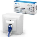 Produktbild: Netzwerkdose CAT.6a mit 1x RJ45 Port Aufputz / Unterputz RAL9003
