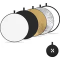 Produktbild: K&F Concept 5 in 1 Circular Photography Reflector 80cm Gold Sliver Black White Translucent Panel Five Ligth Effe (KF18.0002)