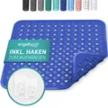 Produktbild: Engelbach® Duschmatte rutschfest 53x53cm inkl. 2 Haken - Antibakteriell & BPA-frei - Duscheinlage, Antirutschmatte - Waschmaschinen geeignet und schimmelresistent
