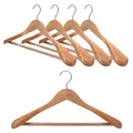 Produktbild: VonBueren 5 x Kleiderbügel Holz | 45 x 22,5 cm breit je Bügel/Holzbügel | stabil
