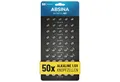 Produktbild: ABSINA 50er Pack Alkaline Knopfzellen Batterien - AG1 AG3 AG4 AG10 AG13 Knopfzelle, (1 St)