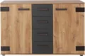 Produktbild: Wimex Kombikommode Malmö, Schrank mit 2 Türen und 4 Schubladen, Made in Germany, im rusikaler look, Industrial Design, 130x41x83cm