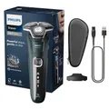 Produktbild: Philips Shaver Series 5000 – Elektrischer Nass- und Trockenrasierer, Rasierer für Herren, mit ausklappbarem Trimmer, Ladestation & Reiseetui (Model S5884/35)