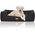 Produktbild: Knuffelwuff Hundebett Lotte aus Velours mit feinem Handwebcharakter XL 105 x 75cm Schwarz