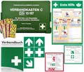 Produktbild: Betriebsverbandkasten KITA - 2 in 1 Erste-Hilfe - Erfüllt aktuelle DIN 13157 für Betriebe + DIN 13164 (KFZ) inkl. Verbandbuch + BG-INFO-Komplett-Paket