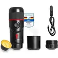 Produktbild: Heyner® Espressomaschine Reisekaffemaschine – 12 V, für Kaffeekapseln und Pulver, 60‐ml Wassertank, Start‐/Stopp‐Automatik, passend für ... - Rot/Schwarz