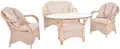 Produktbild: Set/4 Sitzgruppe Henry Rattan Wintergartenset Garnitur (Vintage Weiss, 4-teilig)