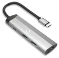Produktbild: CELLONIC 4-in-1 Multi USB Port Hub - USB C zu HDMI Adapter 4K @ 30Hz, USB Typ C Hub, 2x USB A 3.0 PD 3.0 - Multiport USB C Dongle kompatibel mit Mac OS, Windows, Macbook, Lenovo, Dell, HP
