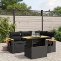 Produktbild: 5-tlg. Garten-sofagarnitur Mit Kissen Schwarz Poly Rattan - Vidaxl