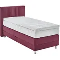 Produktbild: Boxspringbett, rot (bordeaux, rot), B:105cm L:210cm, Bezug: 100% Polyester;Polsterung: 100% Polyester, WESTFALIA SCHLAFKOMFORT, Komplettbetten, Boxspringbett, wahlweise mit Bettkasten und Topper