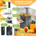 Produktbild: KESSER® Entsafter für Obst und Gemüse aus Edelstahl 1100W große 85 mm Einfüllöffnung inkl. Reinigungsbürste und Saftbehälter 3 Geschwindigkeitsstufen, Saftpresse Juicer, Schwarz